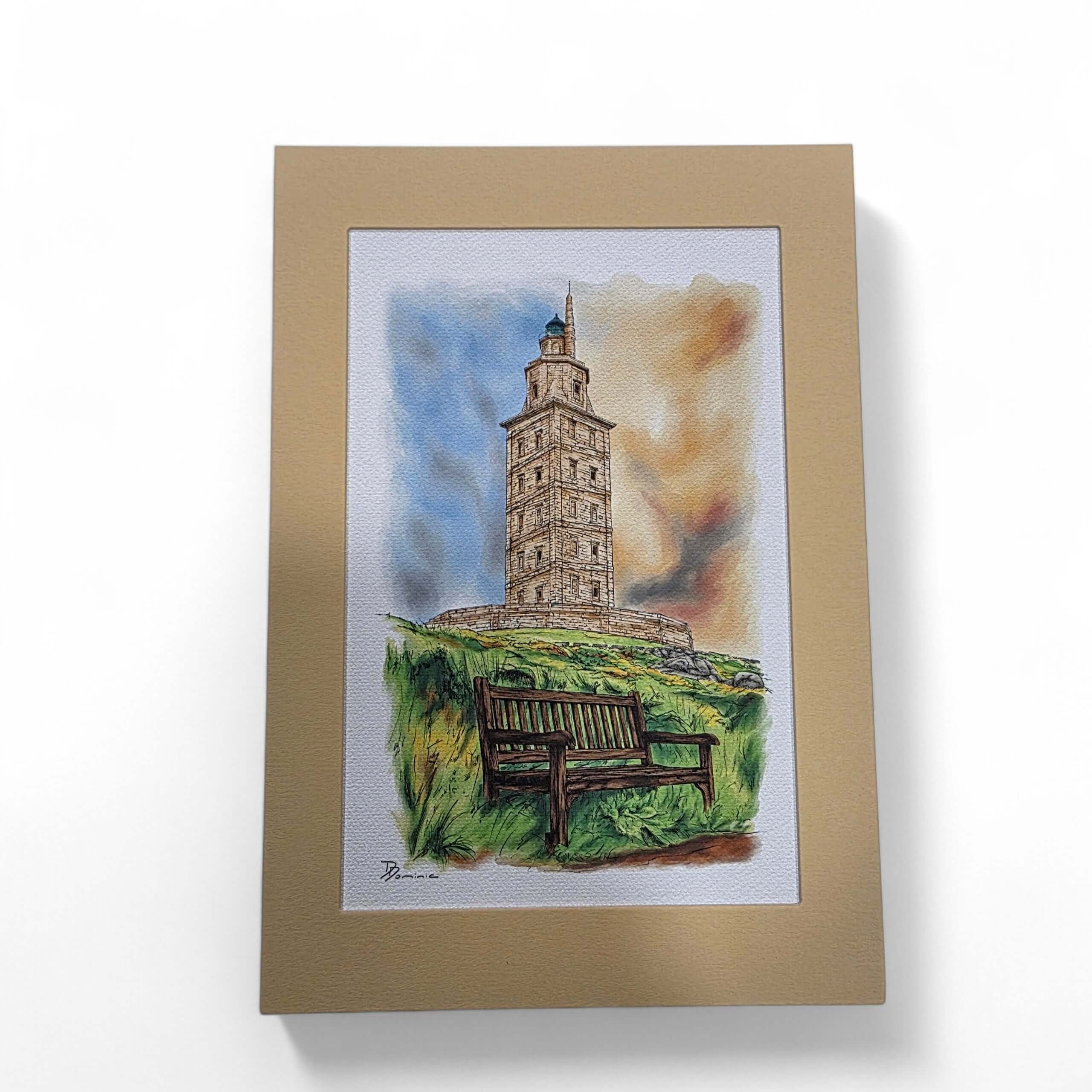 Litografía Torre de Hércules Banco